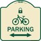 Signmission Parking W/ Lock Cycle & Bidirectional Arrow Heavy-Gauge Aluminum Sign, 18" x 18", TG-1818-23475 A-DES-TG-1818-23475 - alternate 1